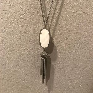 Kendra Scott Silver Long Pendant Necklace In Ivory